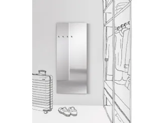 Specchio Appendiabiti in fusione di ottone cromato dal design minimal Chiodo Fisso Mirror di Minotti Italia