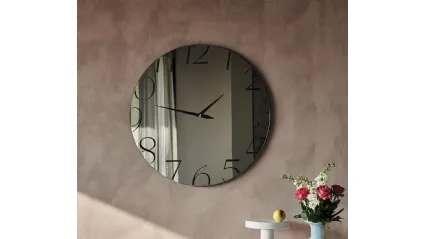Specchio Orologio in cristallo specchiato serigrafato Moment di Cattelan Italia