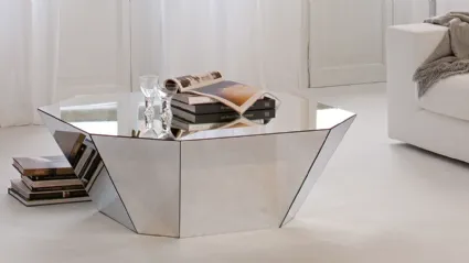 Tavolino rivestito completamente in cristallo specchiato Otto di Cattelan Italia