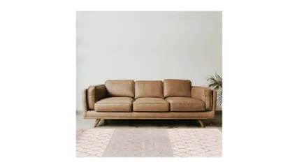 Tappeto con trame geometriche ispirate alla natura Palladium Semeli Rose di Sirecom
