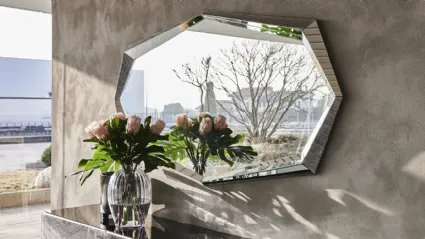 Specchio da parete in cristallo specchiato Emerald di Cattelan Italia