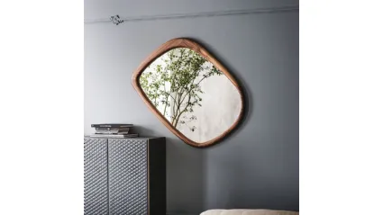 Specchio con cornice in noce massello Janeiro di Cattelan Italia