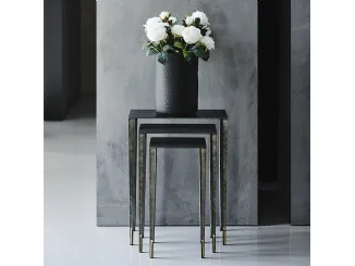 Tavolino Brushed Grey con parti in ottone Spillo di Cattelan Italia