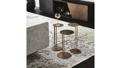 Tavolino in acciaio finitura Brushed Bronze Sting Brushed di Cattelan Italia