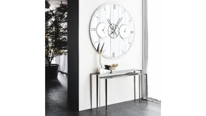 Specchio - orologio in cristallo serigrafato Times di Cattelan Italia