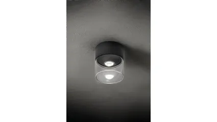 Lampada con struttura in alluminio e diffusore in vetro Lens Soffitto di Zafferano
