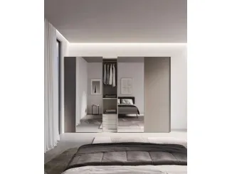 Armadio Armadio finitura Platino ante Specchio Modul Spalla di Nardi Interni