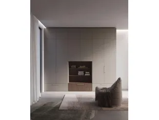 Armadio Night 47 con ante battenti in melaminico finitura Platino di Nardi Interni