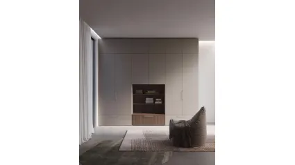 Armadio Night 47 con ante battenti in melaminico finitura Platino di Nardi Interni