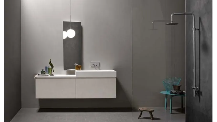 Mobile da Bagno sospeso in melaminico e top in Corian 45 08 di Birex