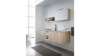Mobile da Bagno sospeso in melaminico rovere e top in mineral marmo grigio 45 12 di Birex
