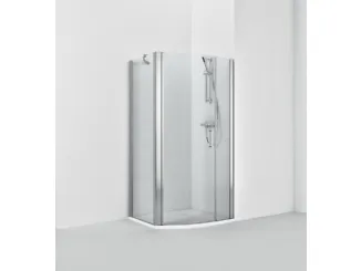 Box doccia in alluminio h.200 cm, con sollevamento anta 90.66 di Aghà
