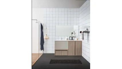Mobile Bagno da appoggio in melaminico e laccato con top in mineral marmo Acqua e Sapone 05 di Birex
