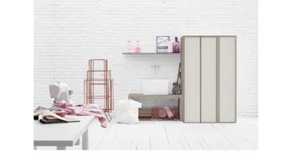 Mobile da Bagno in melaminico e lavabo in ceramica Acqua e Sapone Lavanderia 02 di Birex