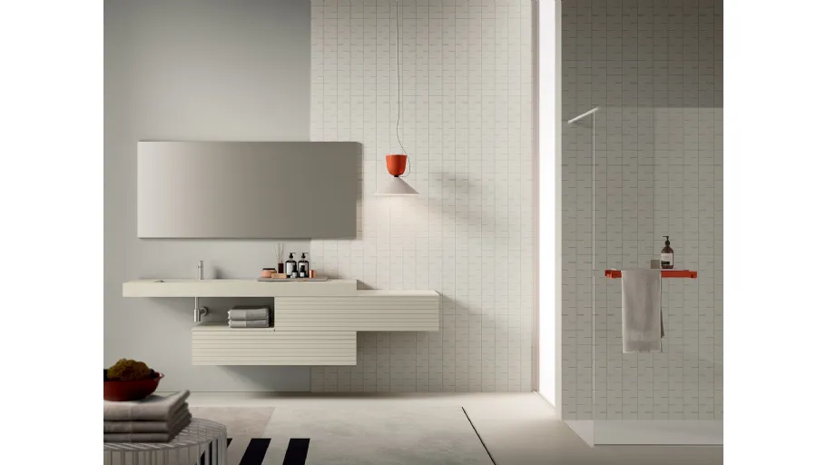 Mobile da Bagno Filo+ Push & Handle Creta opaco di Artesi