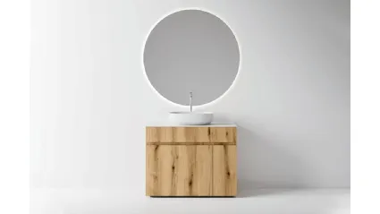 Mobile da Bagno a terra Single in nobilitato effetto legno Coast di Cerasa
