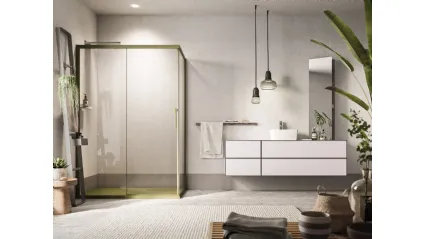 Mobile da Bagno Dress Bianco Opaco e verde Militare di Artesi