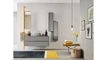Mobile da Bagno Dress grigio Cenere opaco Girasole di Artesi