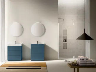 Mobile da Bagno Filo+ Push and Handle Blu Cobalto Opaco di Artesi