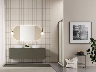 Mobile da Bagno Filo+ Push & Handle Fango di Artesi