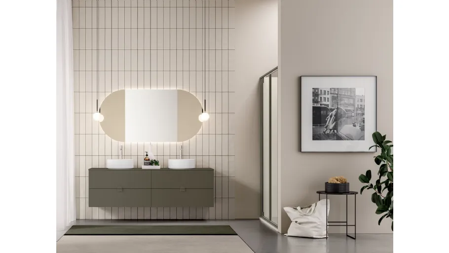 Mobile da Bagno Filo+ Push & Handle Fango di Artesi