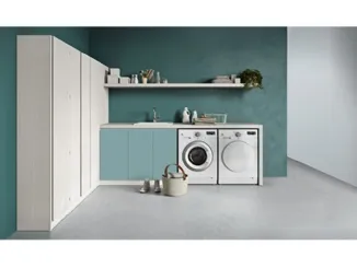 Mobile da Lavanderia angolare in melaminico e laccato Idrobox 09 di Birex