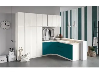 Mobile da Lavanderia ad angolo in melaminico e laccato Idrobox 11 di Birex