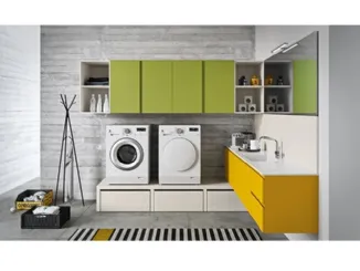 Mobile da Lavanderia dai colori vivaci in laccato opaco Idrobox 12 di Birex