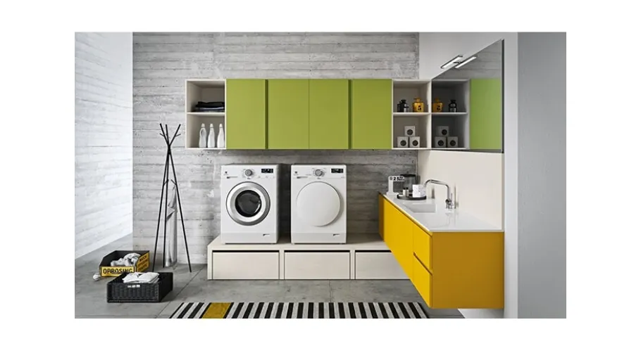 Mobile da Lavanderia dai colori vivaci in laccato opaco Idrobox 12 di Birex