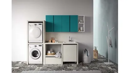 Mobile per lavanderia in laccato opaco e melaminico Idrobox di Birex