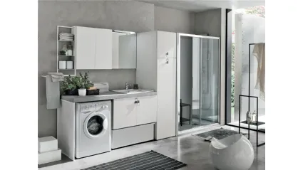 Mobile da Bagno con pensile in metallo Lavanderia-LV-06 Artesi