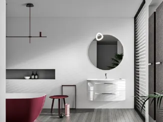 Mobile da Bagno Misura in laccato Bianco Lucido di Cerasa