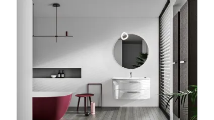 Mobile da Bagno Misura in laccato Bianco Lucido di Cerasa