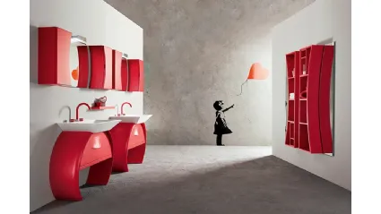 Mobile da Bagno Moon con doppia base lavabo di Cerasa