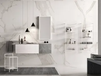 Mobile da Bagno bianco e grigio Petra PT 48 di Artesi