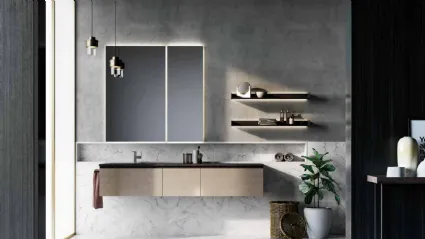 Mobile da Bagno sospeso in laccato metallico Sidero 07 di Birex