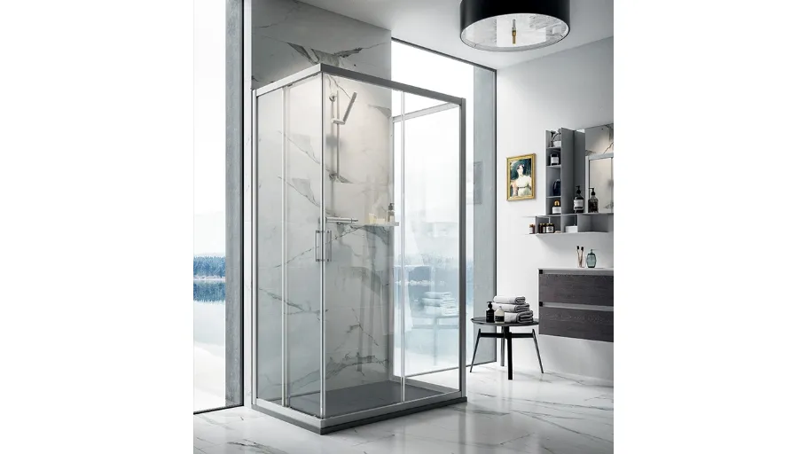 Box doccia in alluminio h.200 cm ante scorrevoli Sintesi di Aghà