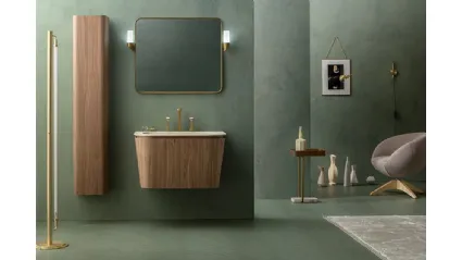 Mobile da Bagno sospeso Suede 02 in Noce Canaletto di Cerasa