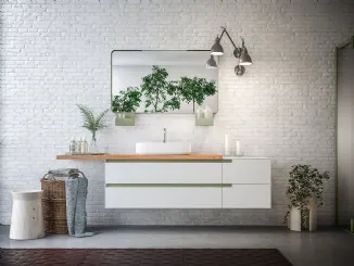 Mobile da Bagno Urban bianco Opaco e verde Militare di Artesi