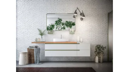 Mobile da Bagno Urban Bianco Opaco e Verde Militare di Artesi