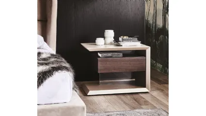 Comodino con cassetto in legno naturale Biagio di Cattelan Italia