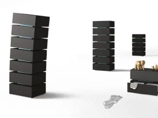 Comodino e Cassettiera NYC & Pisa in legno laccato di Minotti Italia