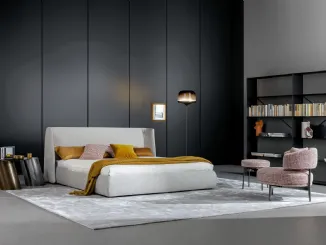 Letto con testiera e box contenitore Basket di Bonaldo