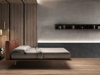 Letto in tessuto con testiera imbottita e piedini trasparenti Stylish di Bside