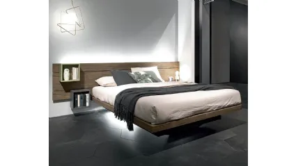 Letto in legno con box contenitore e testiera Sorvolo di Fimar
