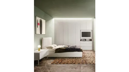 Letto con testiera in tessuto imbottito Icon Big di Zalf