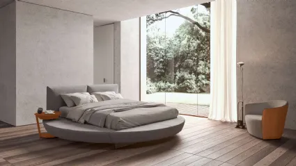 Letto circolare in pelle Zero di Presotto