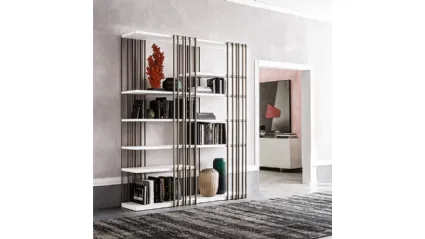 Libreria a muro in acciaio e legno verniciato Arsenal di Cattelan Italia