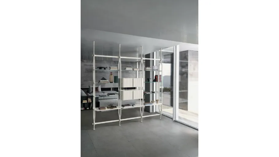 Libreria divisoria in 5 variabili Charlotte a soffitto Bontempi