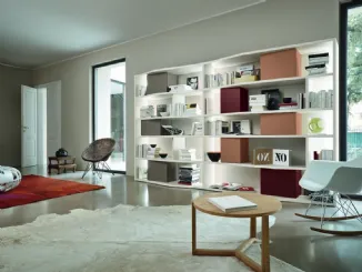 Libreria Modo M6C87 in laccato opaco di Sangiacomo